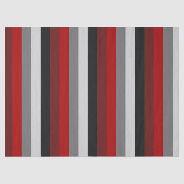Red and Black Stripes Tissue Paper (Front)