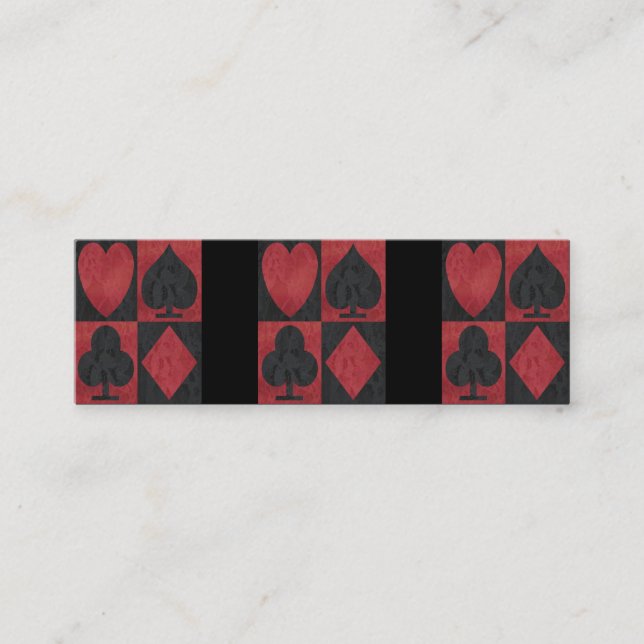 Red and Black Suits in Lace,  Mini Bookmarks Mini Business Card (Front)