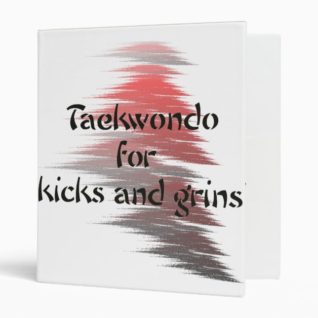 Red and Black Taekwondo Kick and Grins Binder (Front/Inside)