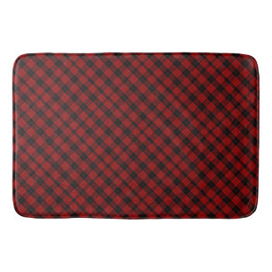 Red and Black Tartan  Bath Mat