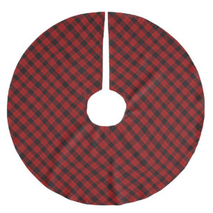 Red and Black Tartan Brushed Polyester Tree Skirt