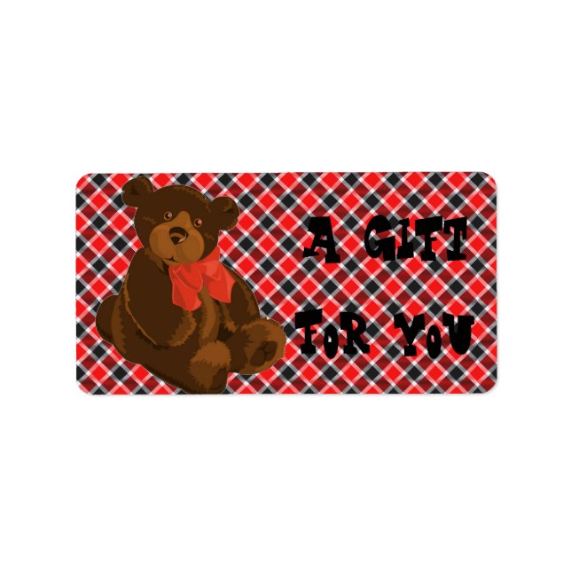Red And Black Tartan Gift Labels (Front)