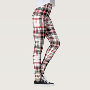 Red and Black Tartan Pattern Leggings