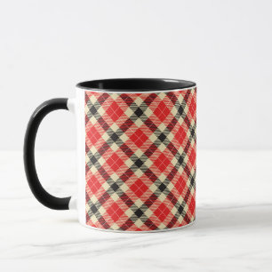 Red and Black Tartan Plaid Mug