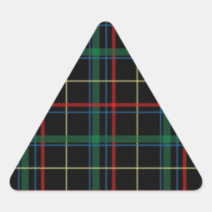 Red and Black Tartan Plaid Pattern Triangle Sticker