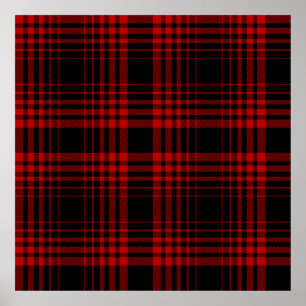 Red and black tartan plaid Scottish seamless patte Poster