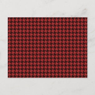 Red and Black Textured Houndstooth Pattern Postcard