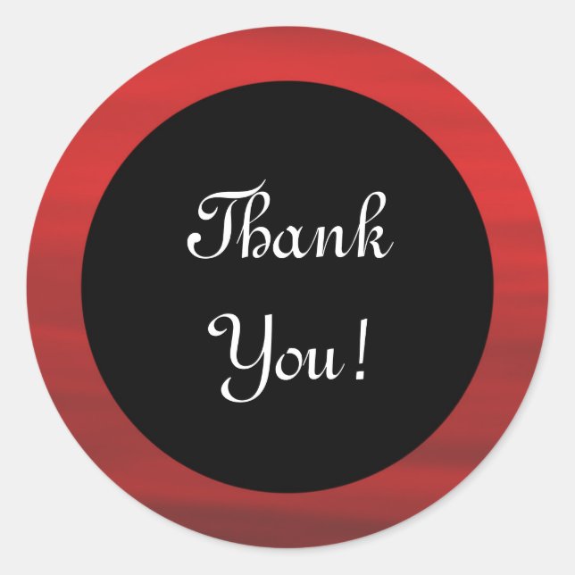 Red and Black "Thank You!" Sticker (Front)