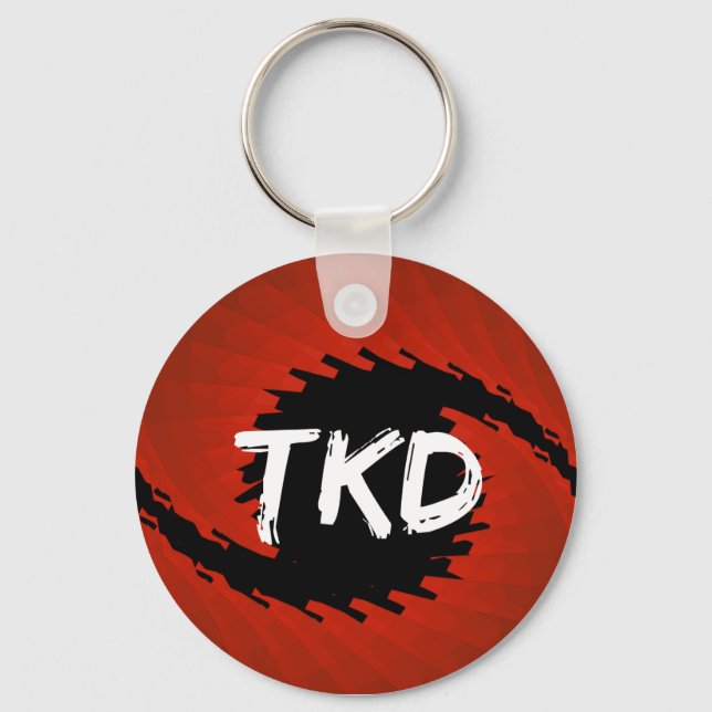 Red and Black TKD Hurricane Keychain (Front)