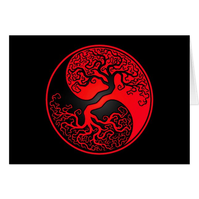 Red and Black Tree of Life Yin Yang (Front Horizontal)