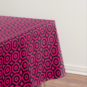 Red and black trendy geometric art deco pattern  tablecloth