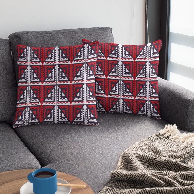 Red And Black Triangles  Throw Pillow (Creator Uploaded)