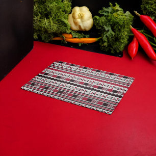 Red and Black Tribal Pattern Cutting Board