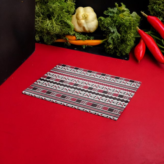Red and Black Tribal Pattern Cutting Board (Chopping Board)