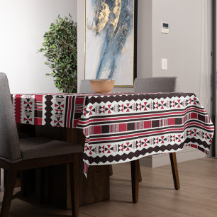 Red and Black Tribal Pattern Tablecloth
