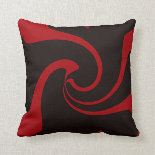 Red and Black Twist Throw Pillow