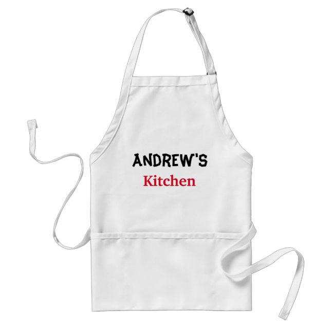 Red and black typography kitchen standard apron (Front)