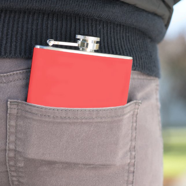 Red and Black Uniform Stripes Hip Flask (In Situ)