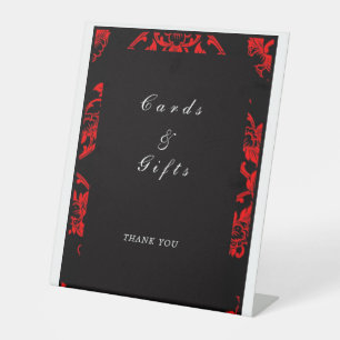 Red and Black Victorian Wedding Sign (Variation 2)