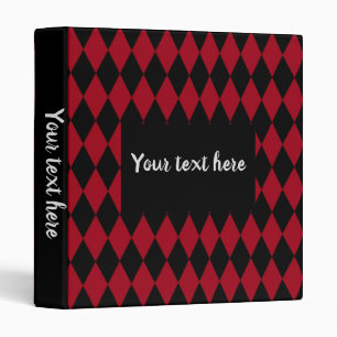 Red and Black Vintage Harlequin Binder