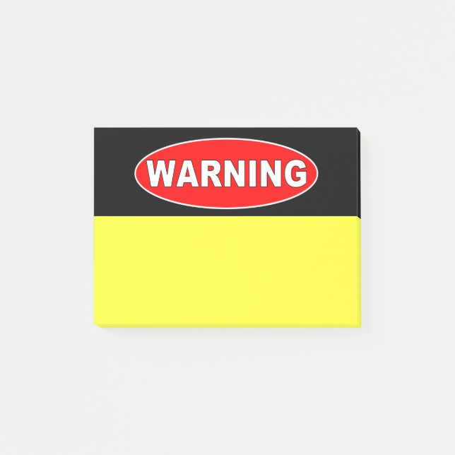 Red and black warning sign post-it notes (Front)