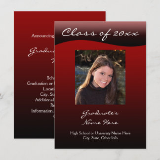 Red and Black Wave Graduation Announcement