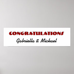 RED and BLACK Wedding or Engagement Banner V11 Poster