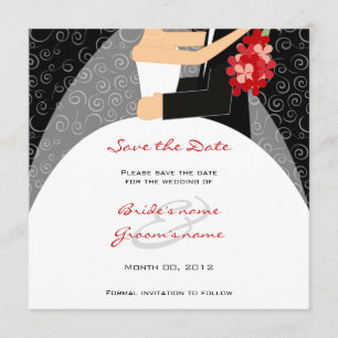 Red and Black Wedding Save the Date cards