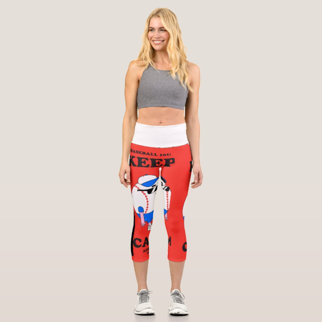Red and Black Women's Leggings for a   (Front)