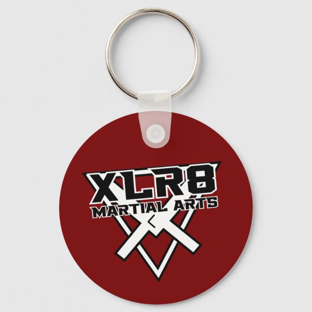 Red and Black XLR8  Keychain (Front)
