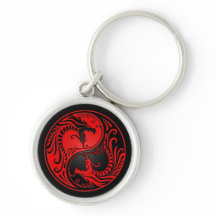 Red and Black Yin Yang Dragons