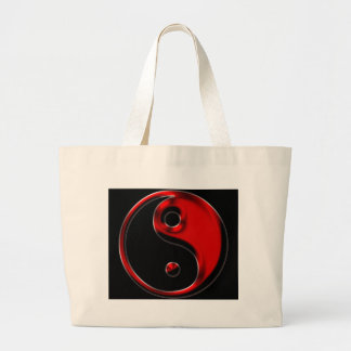 Red and Black Yin Yang Tote Bag