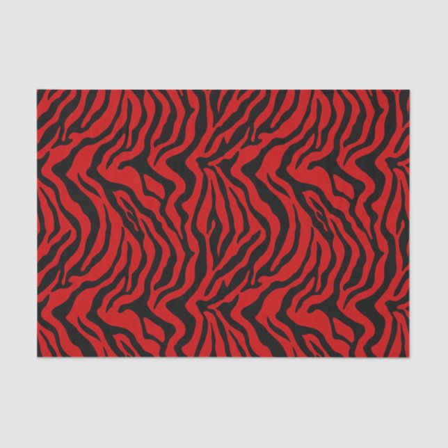 Red and black zebra stripe tissue paper (Front)