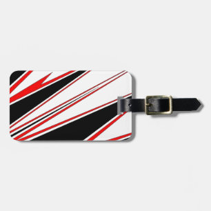 Red and Black zig-zag Design from AOM Luggage Tag
