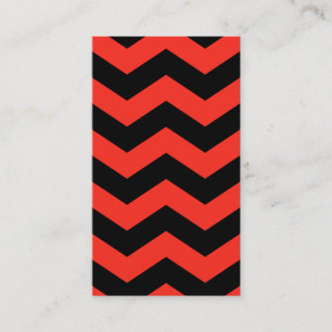 Red and Black Zig Zag Pattern Business Card