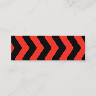 Red and Black Zig Zag Pattern Mini Business Card