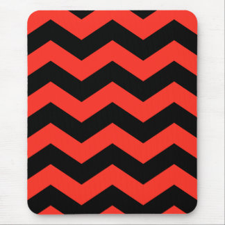 Red and Black Zig Zag Pattern Mouse Pad