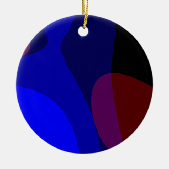 Red And Blue Abstract Art 601 Ceramic Ornament (Front)