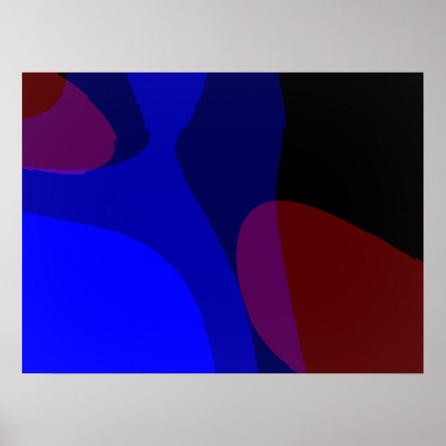 Red And Blue Abstract Art 601 Poster (Front)