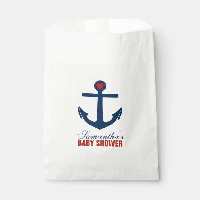 Red and Blue Anchor Favour Bag (Front)