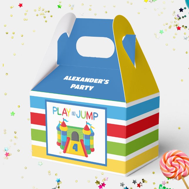 Red and blue Bounce house Favor Box (Creator Uploaded)
