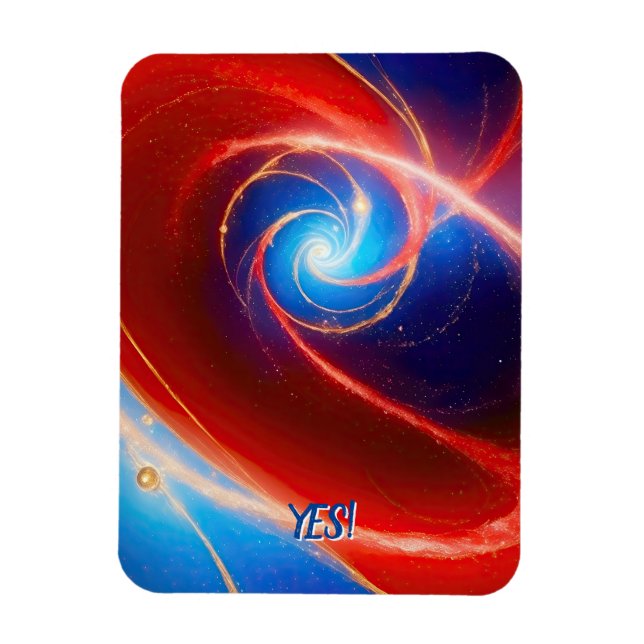 Red and Blue Cosmic Spiral Magnet (Vertical)