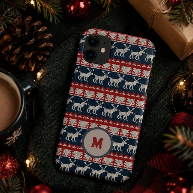 Red and blue Custom Name knitted Pattern  Case-Mate iPhone Case (Creator Uploaded)