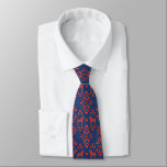 Red and Blue Dala Horse Folk Art Pattern Tie<br><div class="desc">A festive and fun necktie featuring a pattern of Swedish Dala horses and folk art style decorations is Scandi cool in classic red and navy blue. Personalize with your own message and customize with a name for a truly one of a kind gift this holiday.</div>