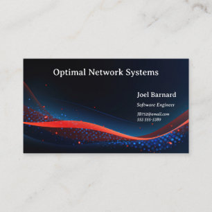 Red and blue dots and curves business card