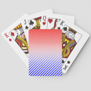 Red and Blue Dots and Stripes Playing Cards