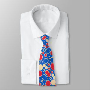 Red And Blue Dots On Blue  Tie