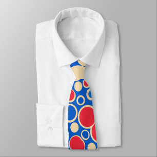 Red And Blue Dots On Blue Tie