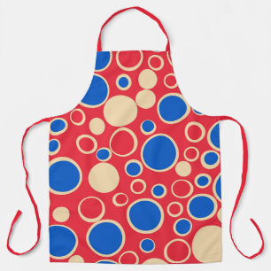 Red And Blue Dots On Red  Apron