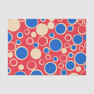 Red And Blue Dots On Red Tissue Paper